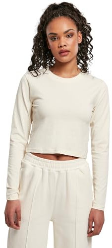 Urban Classics Women's Ladies Organic Cropped Longsleeve T-Shirt, whitesand, 3XL