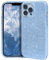 MATEPROX Glitter Case Compatible with iPhone 13 Pro Case Anti-Slip Sparkly Bling Protective Cover for Women, Slim Shockproof Crystal Hard Shell Cases for iPhone 13 Pro 6.1''-Blue