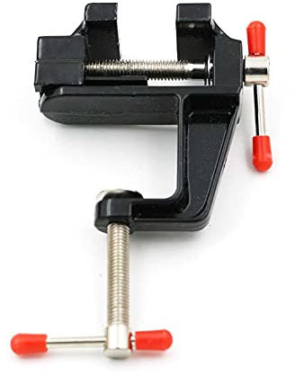 BUYSK Mini Table Bench Vice Clamp for Jewelry Model Making DIY Repairs Modelling Painting and Crafting-Black (Aluminum Alloy)