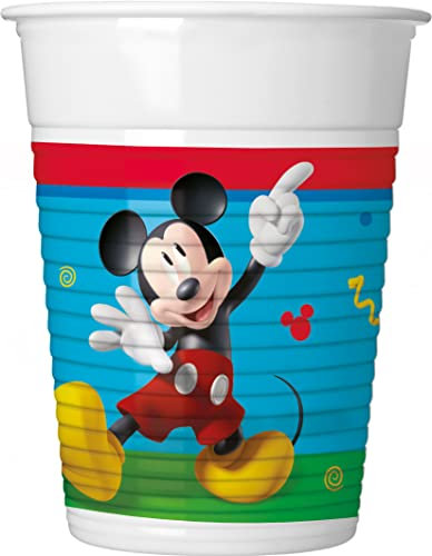 Procos - Verres en plastique Disney Mickey Rock The House (200 ml), 8 pièces, multicolore, 94240