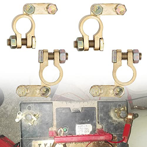 ZoeTekway 4 Pezzi Terminali Batteria, Morsetto per Polo Connettore Batteria per Auto, Morsetti di Collegamento Universali per Auto Barca, Morsetti per Polo Batteria con Bulloni, Batterie 12 V e 24 V