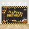 Bymivofun Bagger Geburtstags Hintergrund, Excavator Happy Birthday Party Vinyl Fotografie Wandhintergrund (5 x 3 Fuß)