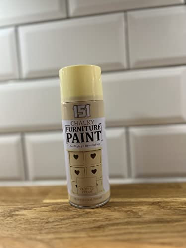 151 Chalky Furniture Spray Paint, Fast Drying, Non-Cracking (Clotted Cream)