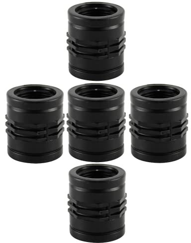 acquaverde Raccordo Manicotto con Doppio Filetto Femmina, Giunto per Tubi, Sistemi e Impianto di Irrigazione, Nero - Orto Facile (5, 3/4 x 3/4)