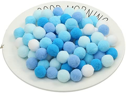 JekyTMP 1000 Pcs 1cm Stoff Pompons Weiche Deko-Kugeln Filzkugeln für Kleidung, Kostüme, Nähen und Wohn-Dekoration (Blau)