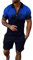 ETHKIA Mens Short Sets Outfits 2 Piece Summer Tracksuit Short Sleeve Polo Shirt and Shorts Set Casual Sport Suit Mens V Neck T Shirts