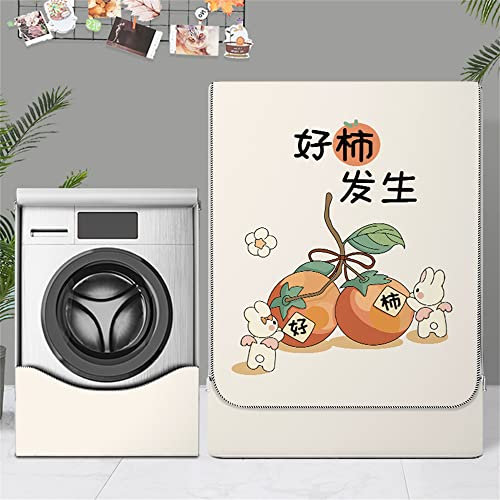 Highdi Copertura Lavatrice per Esterno,Coprilavatrice Impermeabile Esterni per di Carica Frontale lavatrici e Asciugatrice (Cachi,L capacità ~ 12 kg)