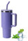 Vaso térmico con tapa con popote y asa, taza aislada de viaje para café de acero inoxidable, taza de viaje de 40 onzas/30 onzas, botella de agua, termo para café caliente y frío (morado 5)