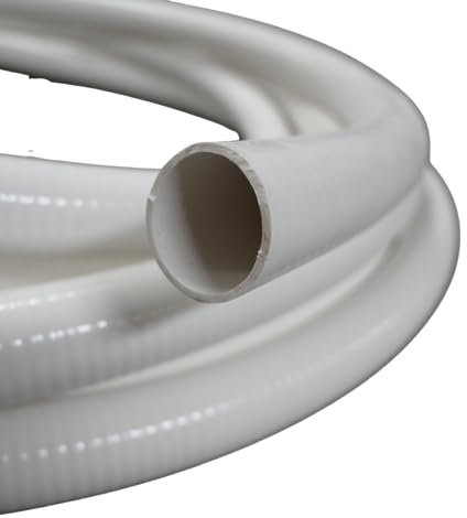 (15 Meter) 1,5 PVC-Flex-Schlauch Spiralschlauch Pumpenschlauch Druckschlauch für Pools Whirlpools chlorbeständig Rollenware
