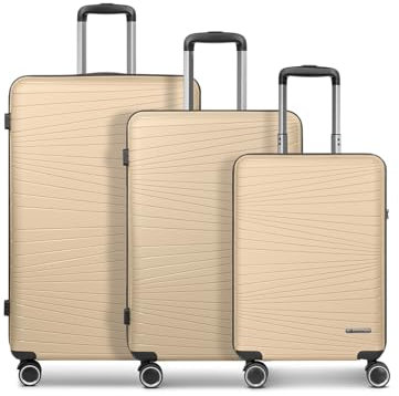 Franky Dallas 3.0 Hartschalen-Kofferset 3 teilig | Trolley-Set ausgestattet mit TSA-Schloss, 4 Rollen und einem arretierbaren Griff | Volumen: 36 L / 60 L / 92 L