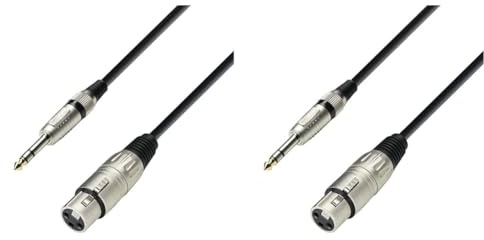 Adam Hall Cables 3 STAR BFV 0300 Symmetrisches Kabel XLR Female auf Klinke TRS | 3 m (Packung mit 2)