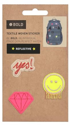 LÄSSIG Unisex Kinder Textilsticker Reisezubehör- Gepäckanhänger, Diamant, Einheitsgröße