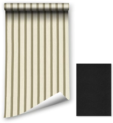 LZH-LP Peel and Stick Wallpaper, 44.5x400CM Wood Grain Stripe Contact Wallpaper 3D Realistic Wood Self-Adhesive Wallpaper Removable Vinyl Film Room Wall Furniture Covering with Leather Repair Patch