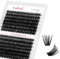 FADLASH Pestañas Individuales en Racimo D Curl Pestañas en Racimo Pestañas de Mirada Extensiones Individuales en Racimo Pestañas en Racimo DIY Extensión 10-18mm Pestañas Individuales