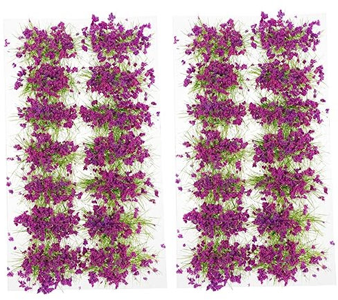 NUOBESTY 2 Kisten Grasschuppen Miniatur-Puppenhaus Rasendekoration im Freien Modelle Anlage Landschaft DIY Materialien Outdoor-Landschaftsmaterial Aquarium Spielzeugzimmer Modellbaum Strauß