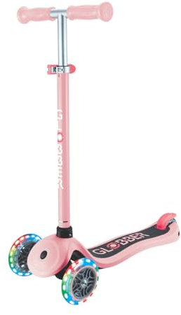 Globber - Primo Lights - Trottinette 3 Roues pour Les Enfants de 3 à 7 Ans, Rose Pastel