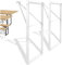 Natural Goods Berlin 2er Set Gartentisch Gestell klappbar (Weiß, 70x42 cm) – Metall Tischbeine im Kastenprofil für Bierzeltgarnituren – Stabiles Tischgestell für Garten, Terrasse & Camping