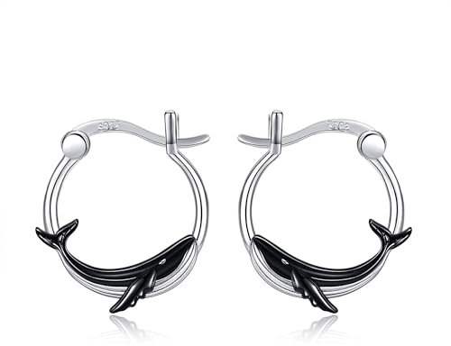 Buckelwal Ohrringe Silber 925 Wal Creolen Klein Buckelwal Schmuck Wal Geschenke Damen