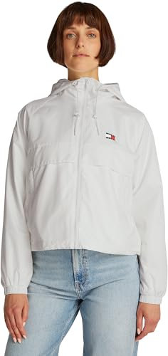 Tommy Jeans Veste Coupe-Vent Femme Essential avec Capuche, Blanc (Ecru), XXS