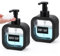 Segbeauty Seifenspender Schwarz, 2 Stück 500ml Seifenspender Schaum, Schaumspender Plastik, Handseifenspender Abnehmbar, Pumpflasche mit Etiketten für Küche, Bad