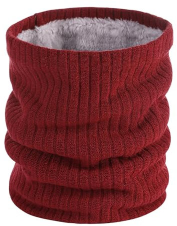 North Bund Schlauchschal Herren Loop Schal Damen Halstuch Halswärmer Halsschlauch für Männer Winddicht Skifahren Winter Multifunktionstuch für Ski Motorrad Sport Outdoor Rot