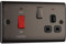 AMK® BG Double Pole Switch with 13 Amp Socket Black Nickel 45 Amp Safe Cooker Switch Includes Mountings