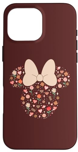 Disney Minnie Mouse-Symbol, gefüllt mit Pralinen, Blumen, Herzen, Liebe Hülle für iPhone 16 Pro Max