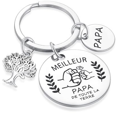 Cadeau de Papa Porte clés Papa Meilleur Papa Cadeau Papa, Porte-clefs Papa,Cadeau Baptême, Cadeau Homme,Porte-clés Hommes Cadeau de Fête des Pères, Cadeau Noel Papa