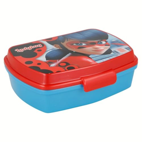 ALMACENESADAN;5463; Pack vuelta al cole y regalo; compuesto por fiambrera-Sandwichera rectangular multicolor, producto reutilizable, sin BPA (lady bug)