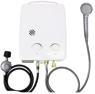Chauffe eau Electrique, Chauffe-eau Portable Sans Réservoir Propane 5L 1.32GPM À 34 000 Douche Instantanée Radiateurs Électriques À Gaz Gros Appareils Ménagers ,Pour cuisine, salle de bain, lavage