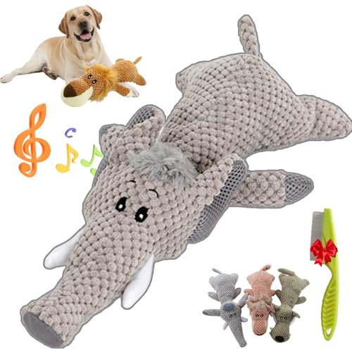 Donubiiu DuraBite für Starke Kauer,DuraBite™ Dog Plushie,Durabite for Heavy Chewers,Durabrite Dog Toy,Das perfekte Spielzeug für Power-Kauer,Indestructible Dog Toy (Elefant)