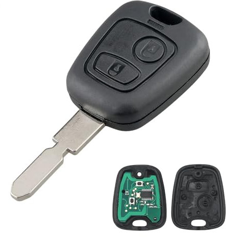 Heart Horse Clé de Rechange Télécommande 2 Boutons pour Peugeot, Boitier/Coque Cle Telecommande Compatible pour 207 308 406 407 408 607 Coque Clé avec 433MHz ID46 Chip NE78 Lame