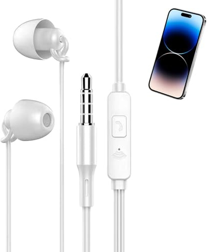 Auriculares para con Cable - Intraurales de Silicona con Cancelación de Ruido para de Lado