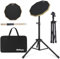 Schlagzeug-Übungspad-Set, 12 Zoll, 50-80 cm, mit Ständer, Kopfband und Aufbewahrungstasche, Schwarz