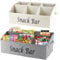 Xbopetda 2 Pack Snack Box Container, 6 Compartment Snack Tray with Handle, Food Storage Organizer Bin, Trapezoid Storage Basket for Chips Candy Snack, Snack Bar Organizer for Pantry Storage-Beige&Grey