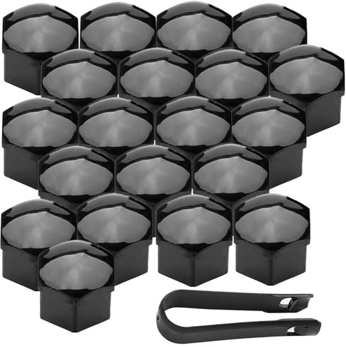 21PCS 17mm Wheel Nut Covers – Durable Anti-Theft Lug Nut Caps with Removal Tool, Rustproof Protective Covers for Car Rims & Wheels, Universal Fit Black Plastic Bolt Caps