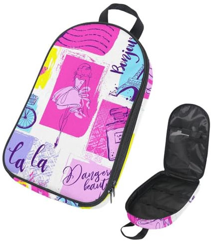 VAPOKF Reise Camping Utensilien Organizer Tasche, Eiffelturm Fahrrad Dame und Lippen Aufbewahrungstasche für Kochgeschirr Set, Küche Zubehör Aufbewahrungstasche für Outdoor BBQ, Nur Tasche