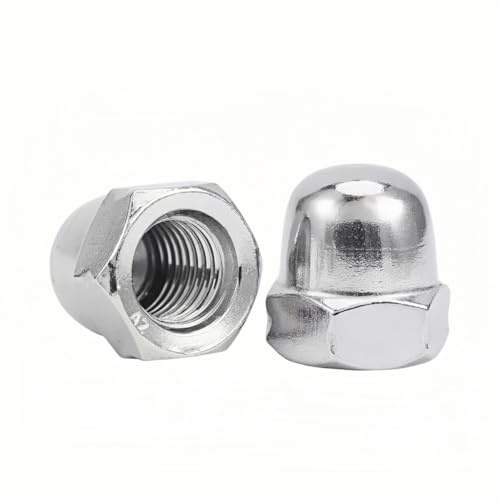 Hutmutter mit Feingewinde aus Edelstahl 304, Sechskant-Hutmutter mit metrischem Feingewinde, staubdicht und kratzfest, Steigung 1/1,25/1,5/2 mm, M8-M36(Fine thread (m10*1))