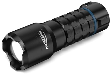 Ansmann Survival Taschenlampe 450 Lumen, LED Lampe Outdoor wandern camping Notfall, wiederaufladbar per USB C Kabel, kompakt sehr hell und extrem lange Leuchtdauer, mehrere Lichtmodi