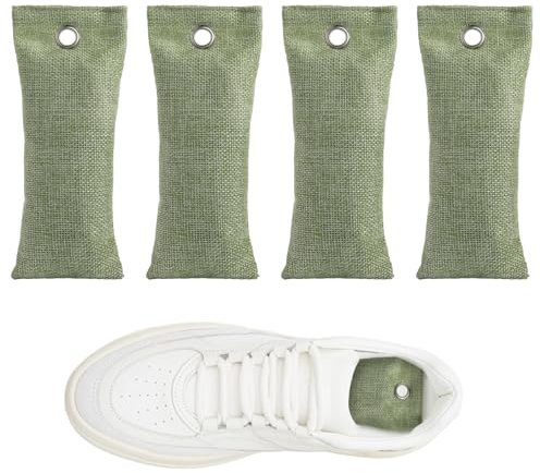 4 Stück Aktivkohle Schuh-Geruchsentferner,natürliche Luftreinigungsbeutel,Schuhkissen mit Bambus,Schuhdeo Luftreiniger Beutel aus Bambus Aktivkohle Fußgeruch durch Schweißfüße,Beseitigung Von Gerüchen