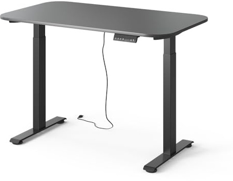 Vicco Schreibtisch höhenverstellbarer Elevate Schwarz/Anthrazit 120x70 cm | 2 Motoren, zur Nutzung als Arbeitsplatz oder Computertisch geeignet