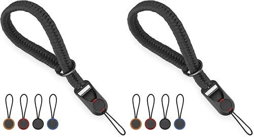 Sunya Kamera Handschlaufe mit Schnellverschluss. Verstellbarer Kameragurt für verschiedene Handgelenke, Ultraleichtes Gewicht Paracord Band Handgelenkschlaufe für DSLR (Packung mit 2)