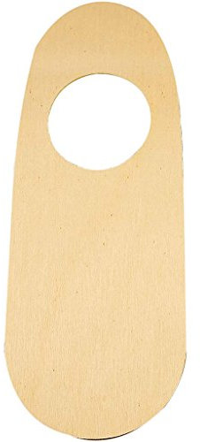 Cartello per porta con foro, altezza: 25 cm, larghezza: 10 cm, compensato, 1 pezzo