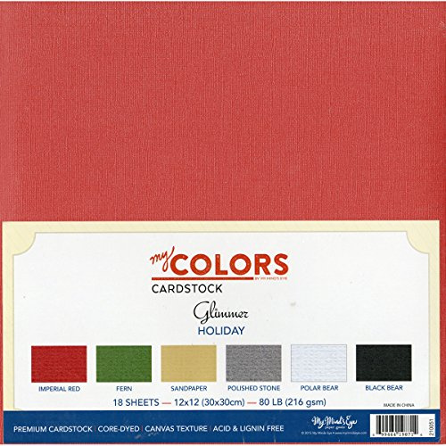 My Colors Cardstock 12 x 12-Inch Glimmer Holiday Cardstock Bundle,