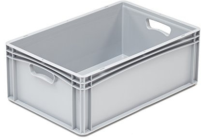 hünersdorff Eurobehälter / Eurokiste / Lagerbox Basicline (PP) mit 2 Durchfassgriffen, sicher stapel- und kombinierbar, Made in Germany, 400x600x220