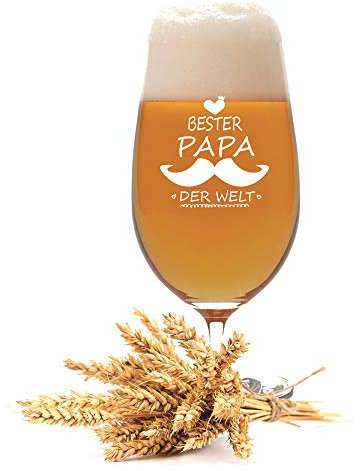 FORYOU24 Leonardo Pilstulpe mit Gravur Motiv Bester Papa der Welt - Geschenkidee Bierglas graviert Vatertag