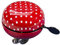 FISCHER Fahrradglocke Maxi |mit Lenkerhaltung | rot mit weißen Pünktchen |One Size |80 mm