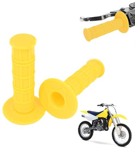 22MM 7/8 Universal Motorrad Lenker Griffe Anti-Rutsch-Gummi Motocross Gel Lenkerende Griffe - 2Pc (Gelb)