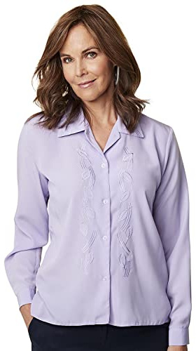 Chums Ladies Embroidered Blouse Lilac 10