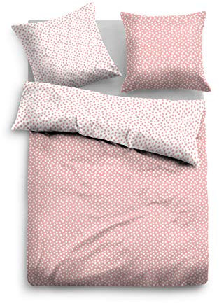 TOM TAILOR 0069903 Bettwäsche Garnitur mit Kopfkissenbezug Baumwoll-Satin 1x 155x220 cm + 1x 80x80 cm rose